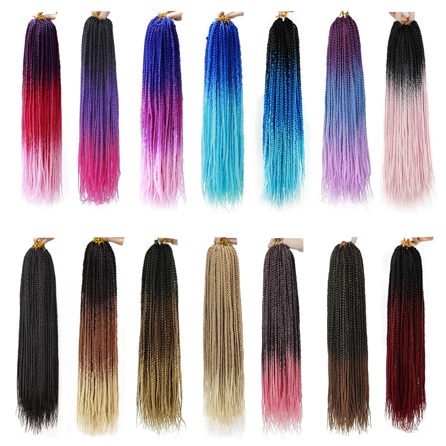 Box Braids Crochet Hair 6Packs Crochet Box Braids 22Inch Pre-looped Synthetic Crochet Braids for Black Women (1B/30/613, 22inch)