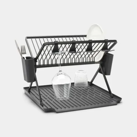 Brabantia Foldable Dish Drying Rack, Large - Dark Grey