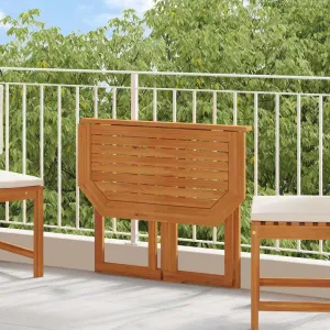 Brown Foldable Outdoor Table Acacia Wood Solid, Dining, Camping, Side, Coffee, Portable - Furniture