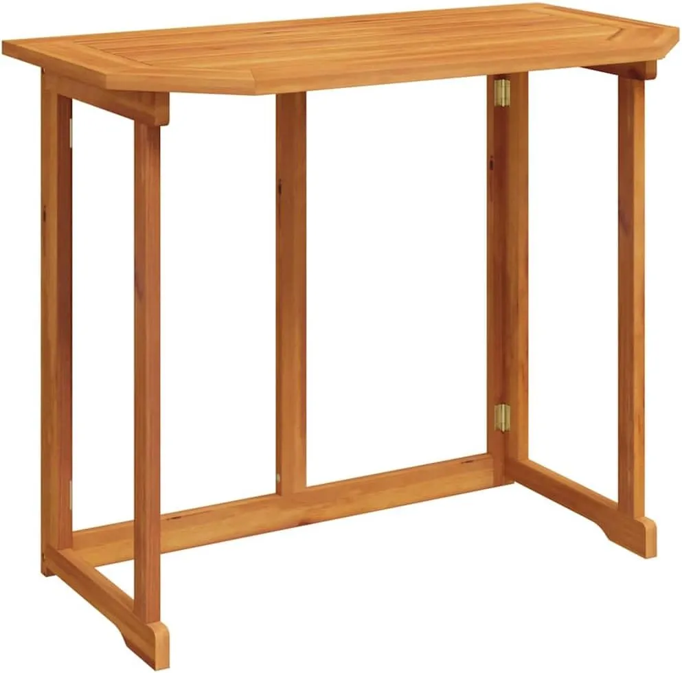 Brown Foldable Outdoor Table Acacia Wood Solid, Dining, Camping, Side, Coffee, Portable - Furniture
