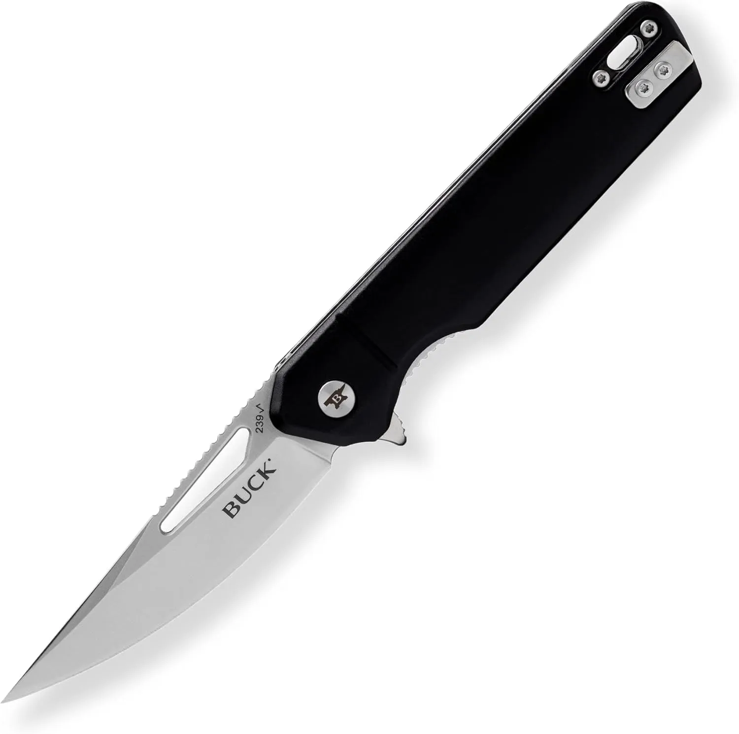 Buck Knives 239 Infusion Folding Pocket Knife with Drop Point Blade, Aluminum Handle, Pocket Clip