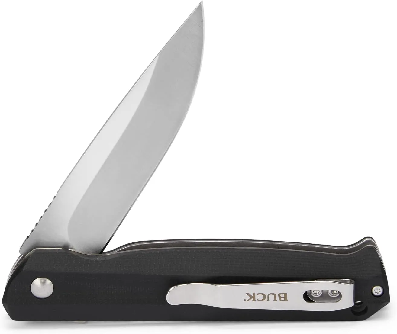 Buck Knives 251 Langford Folding Ball Bearing Flipper Liner Lock Pocket Knife with Removable Clip (Black)