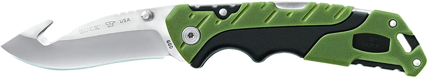 Buck Knives 660 Folding Pursuit Large Folding Hunting Knife with Guthook, 3-5/8" 420HC Steel Blade