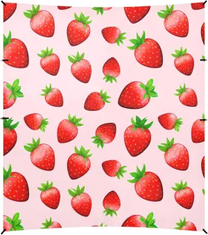 Burbuja Strawberries Beach Canopy Windproof Beach Tent Sun Shade with 4 Sandbags & Sand Shovel, Portable Sun Shelter for Family Camping Picnic