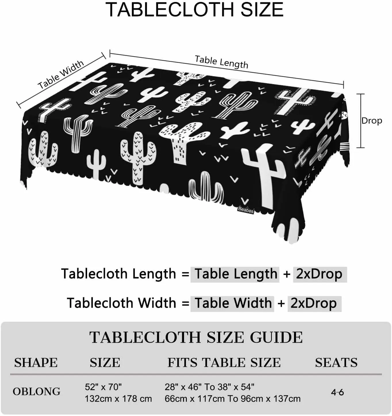 Cactus Dinner Tablecloth Table Cover, Western Cactus Succulents 52x70 Inch Table Cloth Dust-Proof Tablecloth Table Cover Protector for Home Restaurant Picnic Camping BBQ
