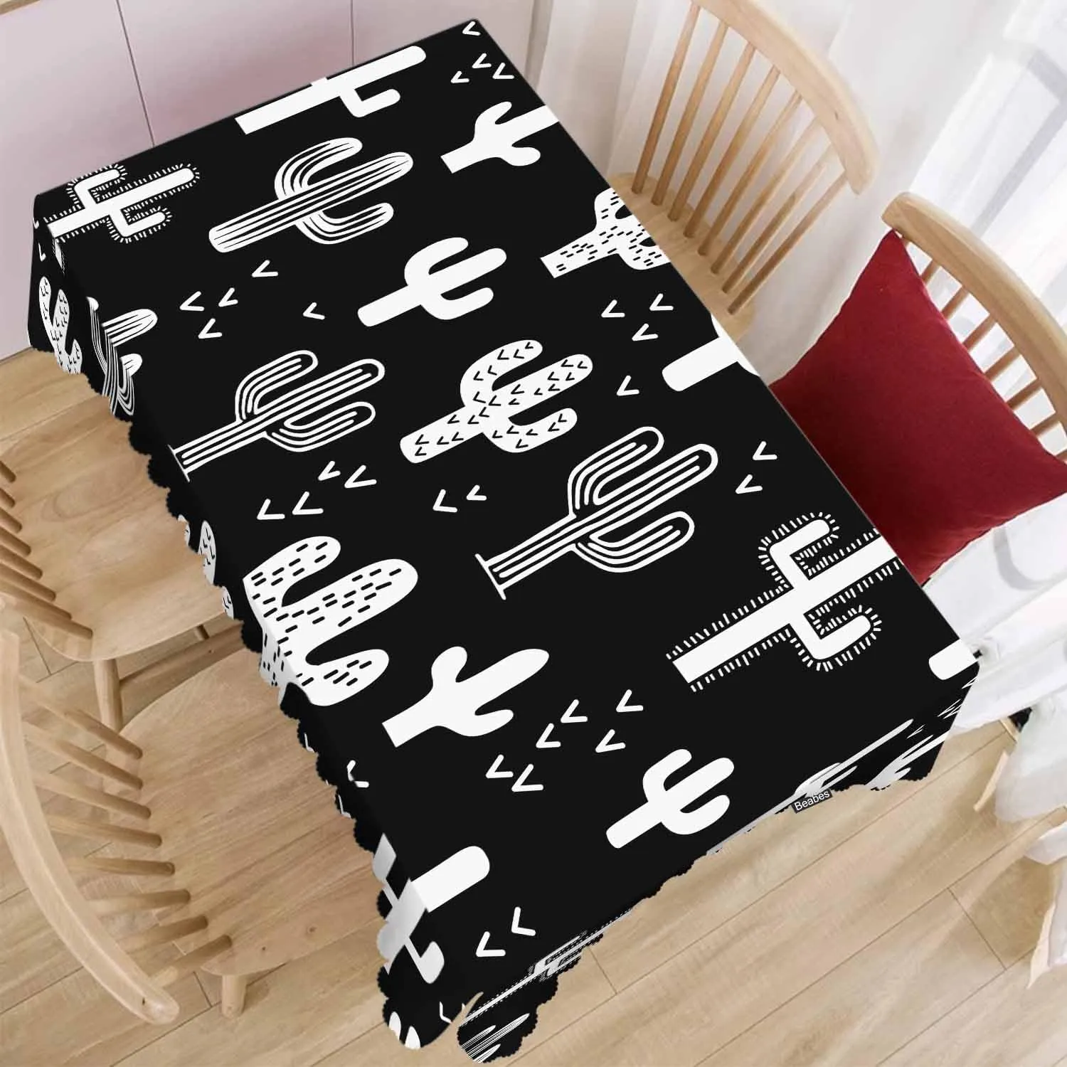 Cactus Dinner Tablecloth Table Cover, Western Cactus Succulents 52x70 Inch Table Cloth Dust-Proof Tablecloth Table Cover Protector for Home Restaurant Picnic Camping BBQ