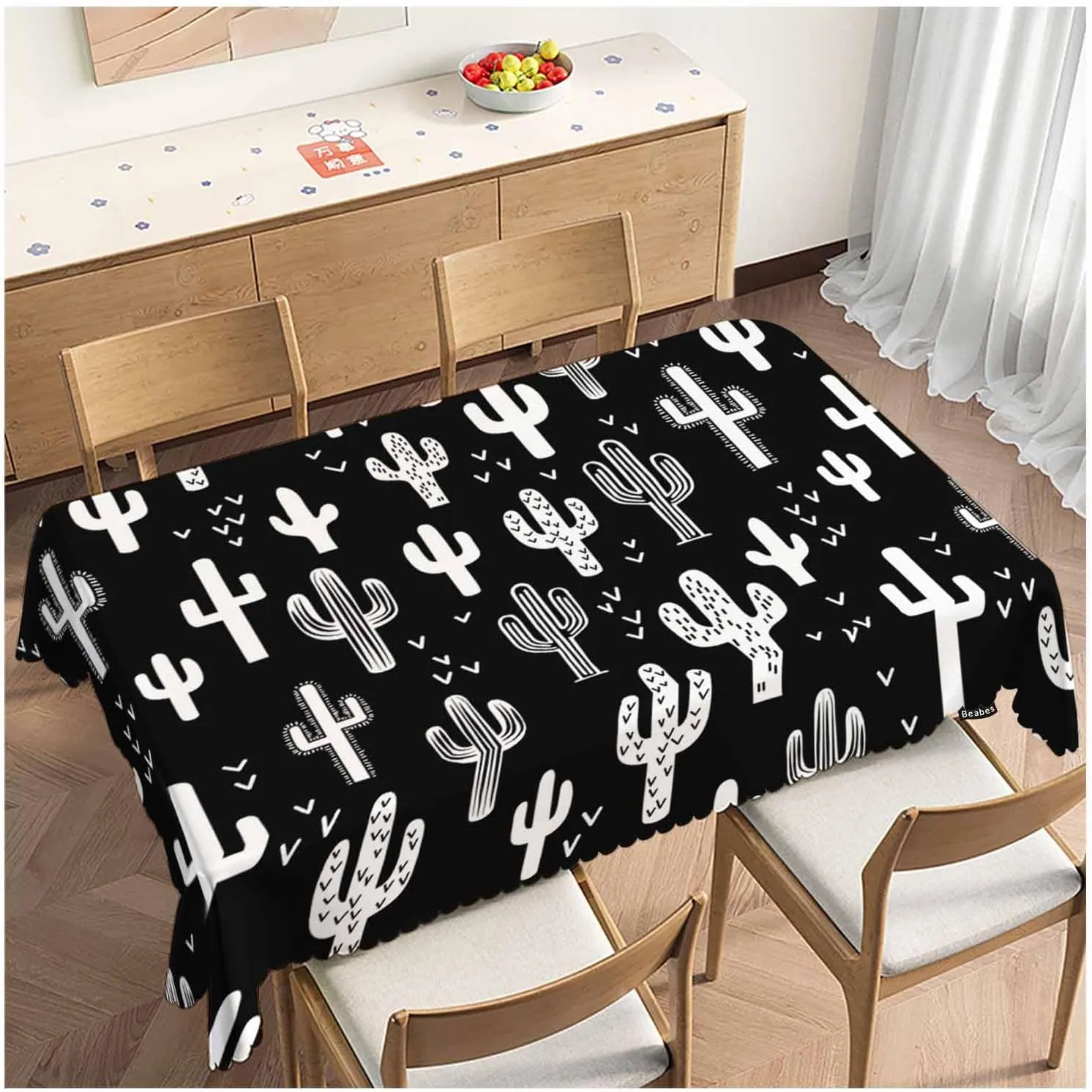 Cactus Dinner Tablecloth Table Cover, Western Cactus Succulents 52x70 Inch Table Cloth Dust-Proof Tablecloth Table Cover Protector for Home Restaurant Picnic Camping BBQ