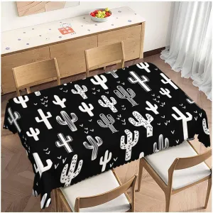 Cactus Dinner Tablecloth Table Cover, Western Cactus Succulents 52x70 Inch Table Cloth Dust-Proof Tablecloth Table Cover Protector for Home Restaurant Picnic Camping BBQ