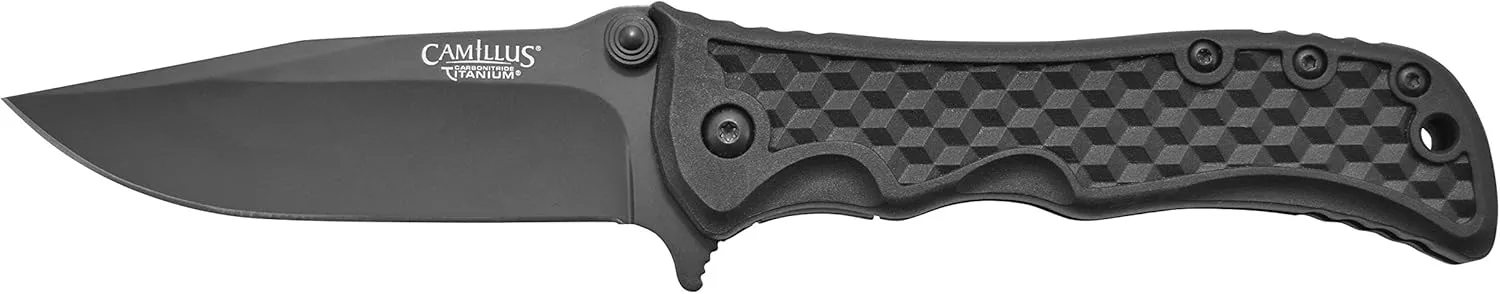 Camillus Reverb 6.75" Folding Knife Tactical Pocket Knife, Black (19279)