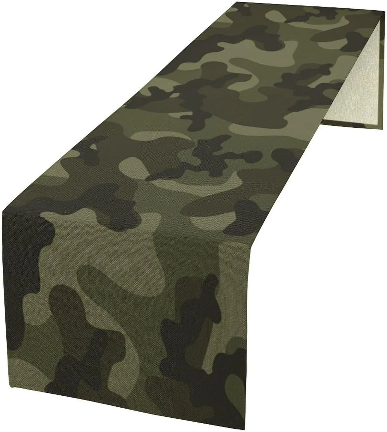 Camo Table Runner, Army Military Camouflage Coast Guard Air Force Soldier Hunting Themed Dinner Table Decoration for Home Kitchen Dining Table Decoration 13"x60"
