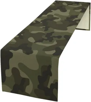 Camo Table Runner, Army Military Camouflage Coast Guard Air Force Soldier Hunting Themed Dinner Table Decoration for Home Kitchen Dining Table Decoration 13"x60"