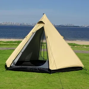 Camping Pyramid Tipi Tent Adult Indian Teepee Tent Yurt Tent Double Layers Tents for Outdoor Camping Hiking Hunting 2 Person