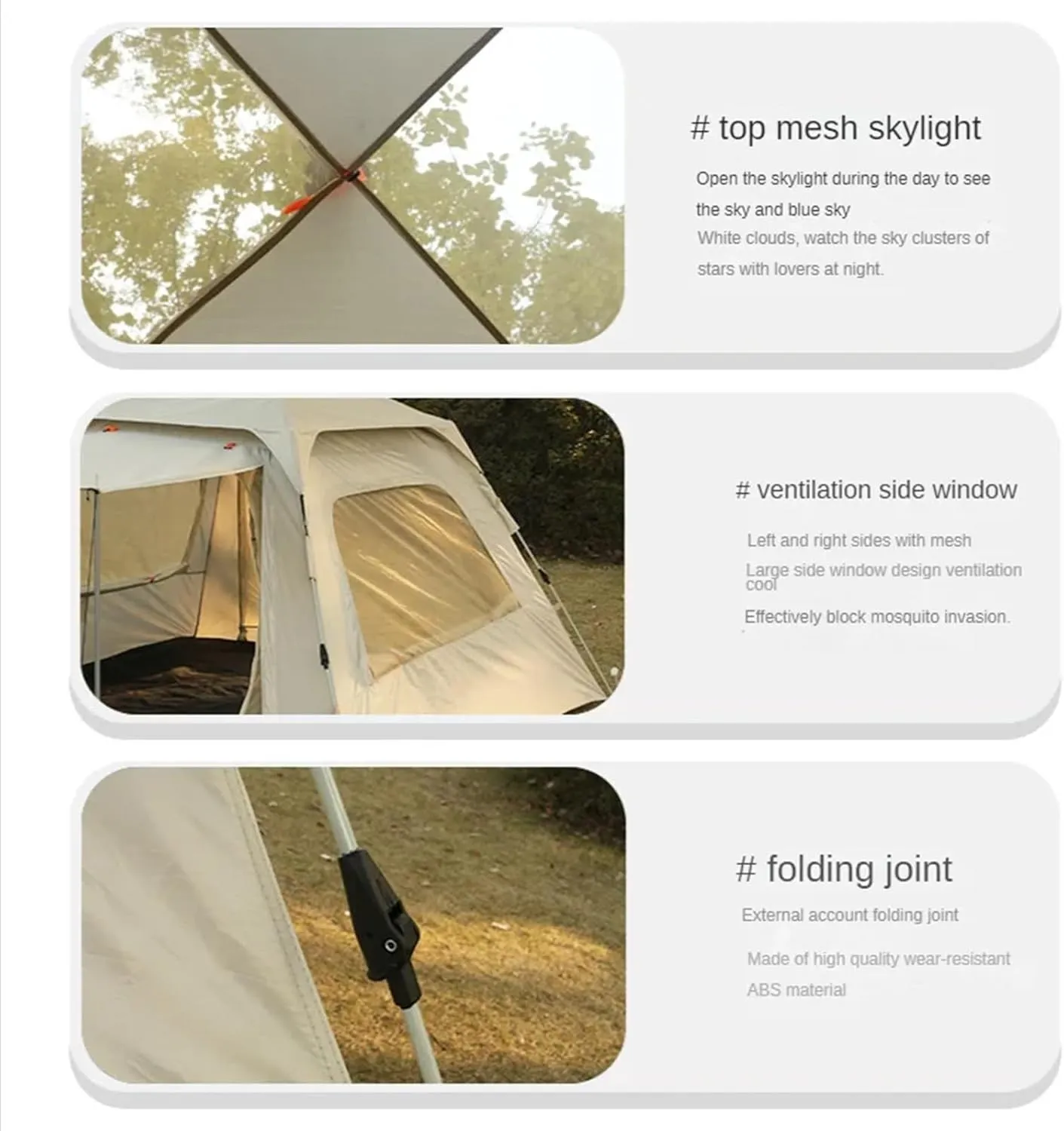 Camping Tent 3-4 5-8 Persons Cube One-Touch Tent Fishing Beige Blue Camping Supplies Automatic Lightweight Roof Top Hexagonal (Typea5 8 People)