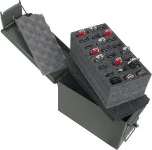 (Can Included!) Case Club .50 Cal Ammo Can with 24 Folding Knives Pre-Cut Foam (Closed Cell, Military Grade)