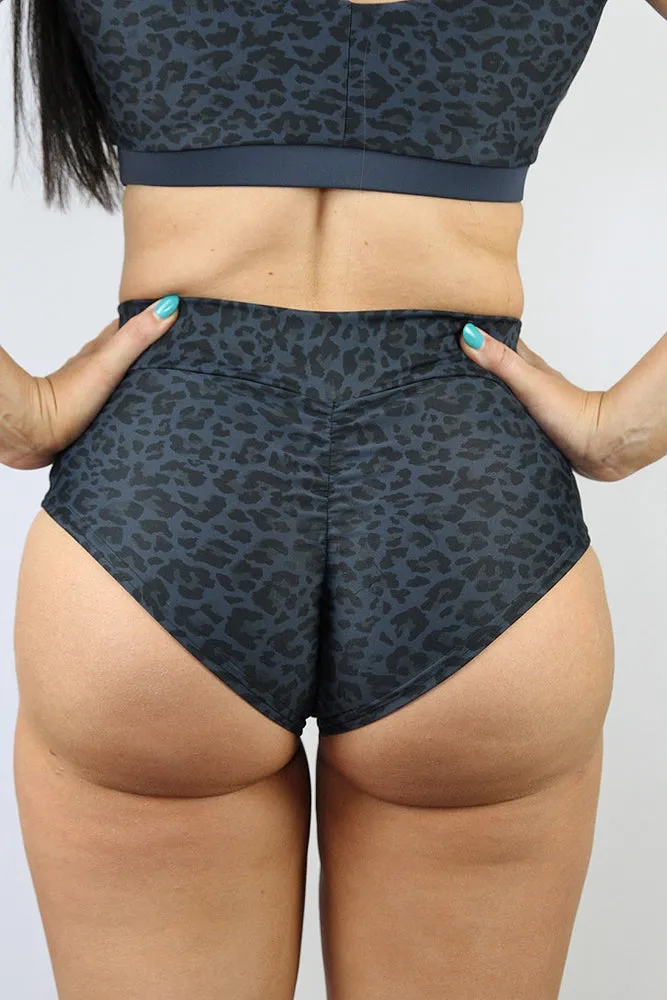 Carbon Animal Mid Waisted BRAZIL Scrunch Bum Shorts | Pole Wear