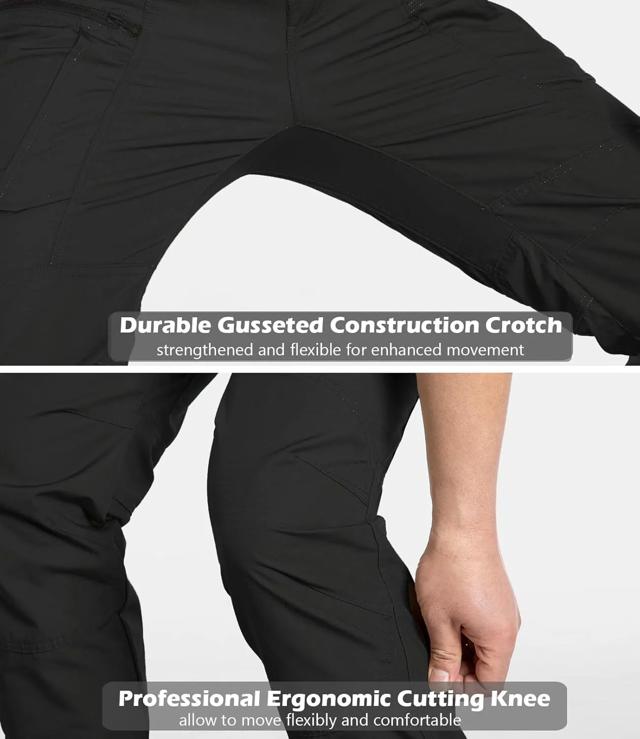 CARWORNIC Men's Lightweight Tactical Pants Ripstop Military Cargo Pants Water Resistant Outdoor Hiking Work Pants