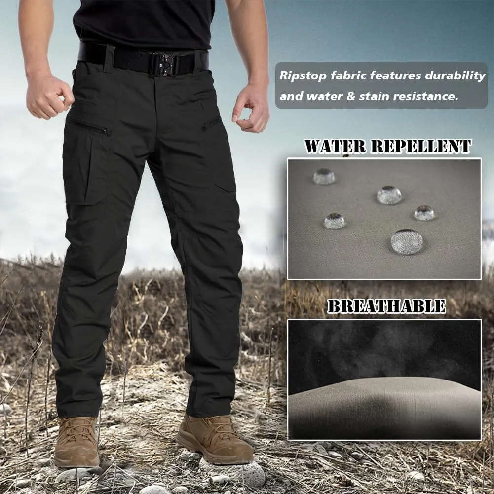CARWORNIC Men's Lightweight Tactical Pants Ripstop Military Cargo Pants Water Resistant Outdoor Hiking Work Pants
