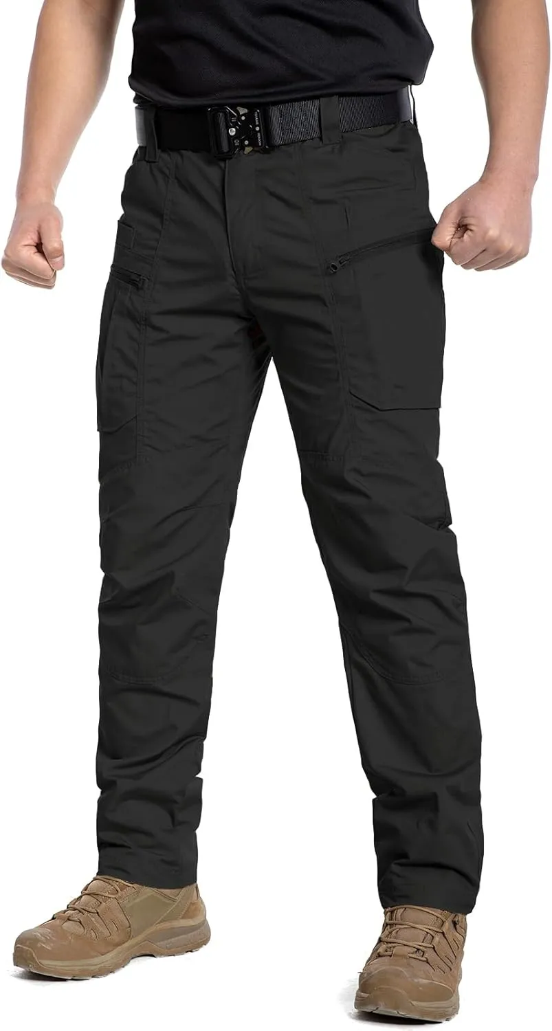 CARWORNIC Men's Lightweight Tactical Pants Ripstop Military Cargo Pants Water Resistant Outdoor Hiking Work Pants