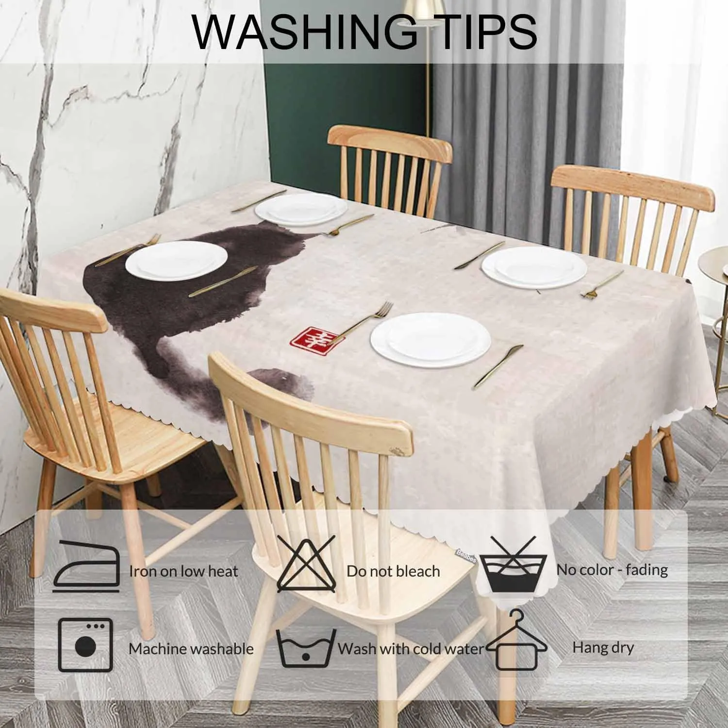 Cat Rectangle Tablecloth 52x70 Inch Vintage Cat Dragonfly Dining Table Cloth Table Cover Tablecloths for Home Kitchen Restaurant Party Buffet Picnic, 4-6 Seats