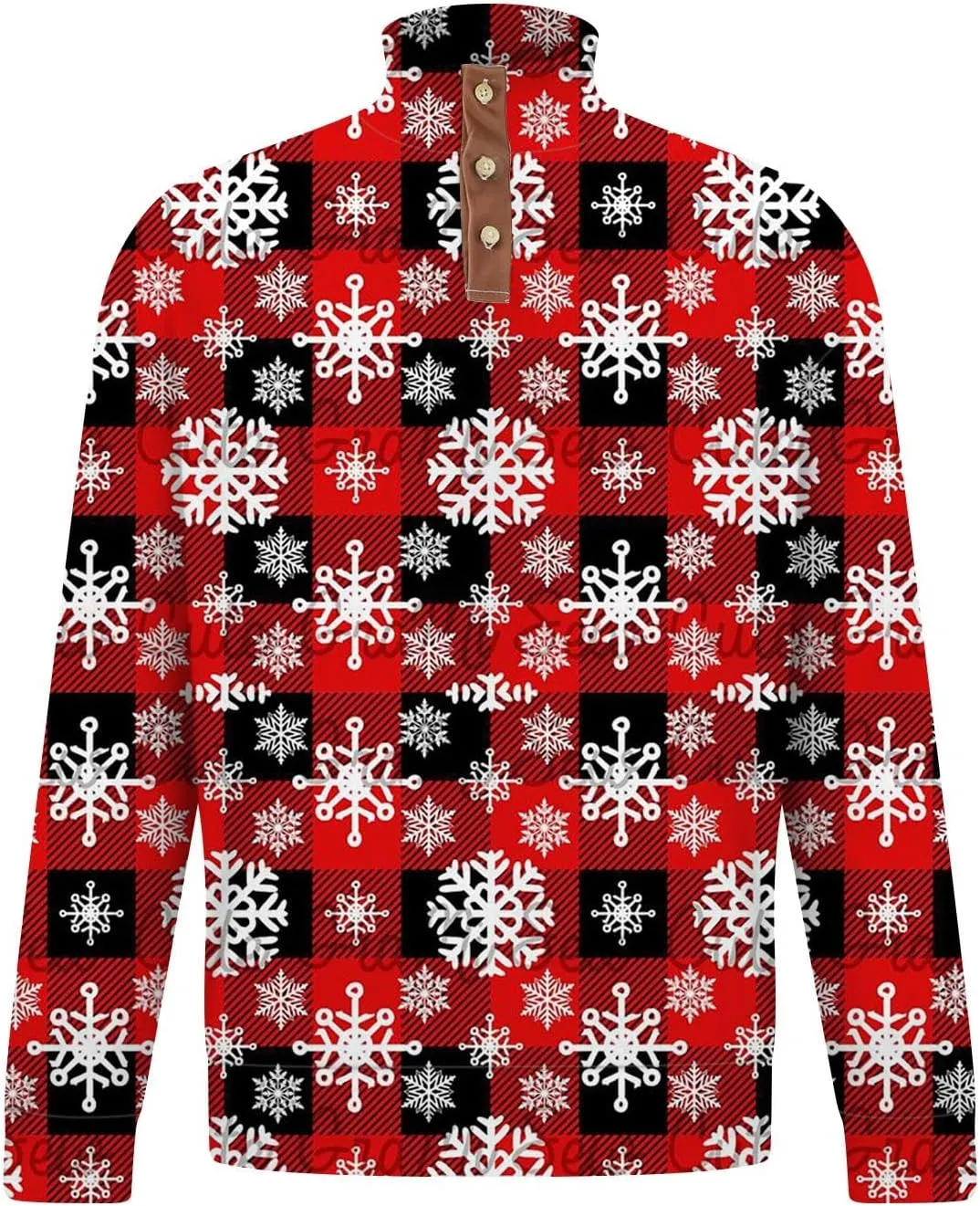 Christmas Sweaters Men Ugly Sweatshirts Funny Holiday Pullovers Button Long Sleeve Lightweight Big Tall Polo Shirts