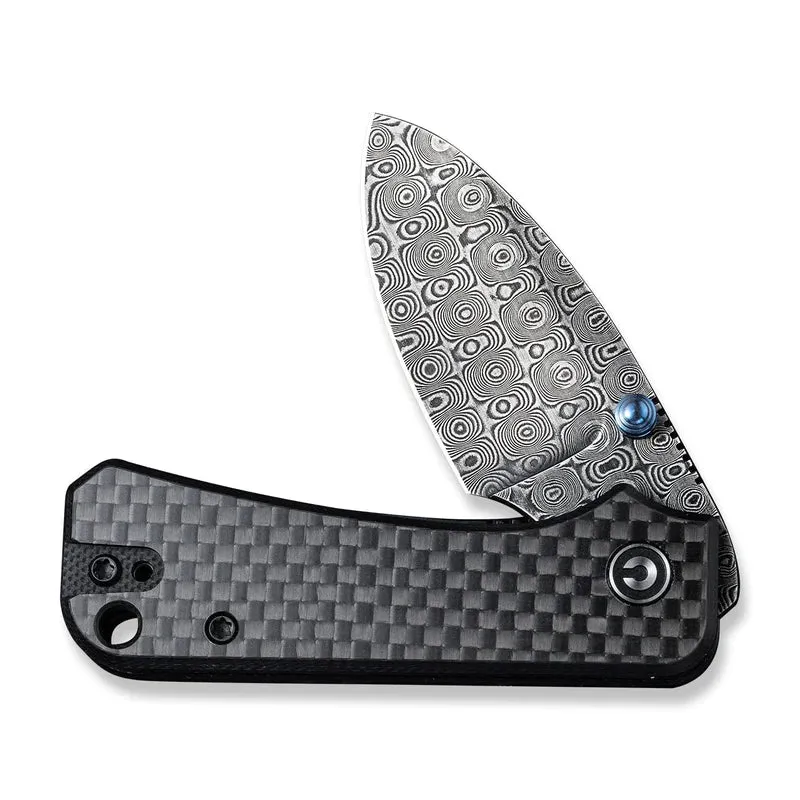 CIVIVI Baby Banter Thumb Stub Knife Damascus Blade