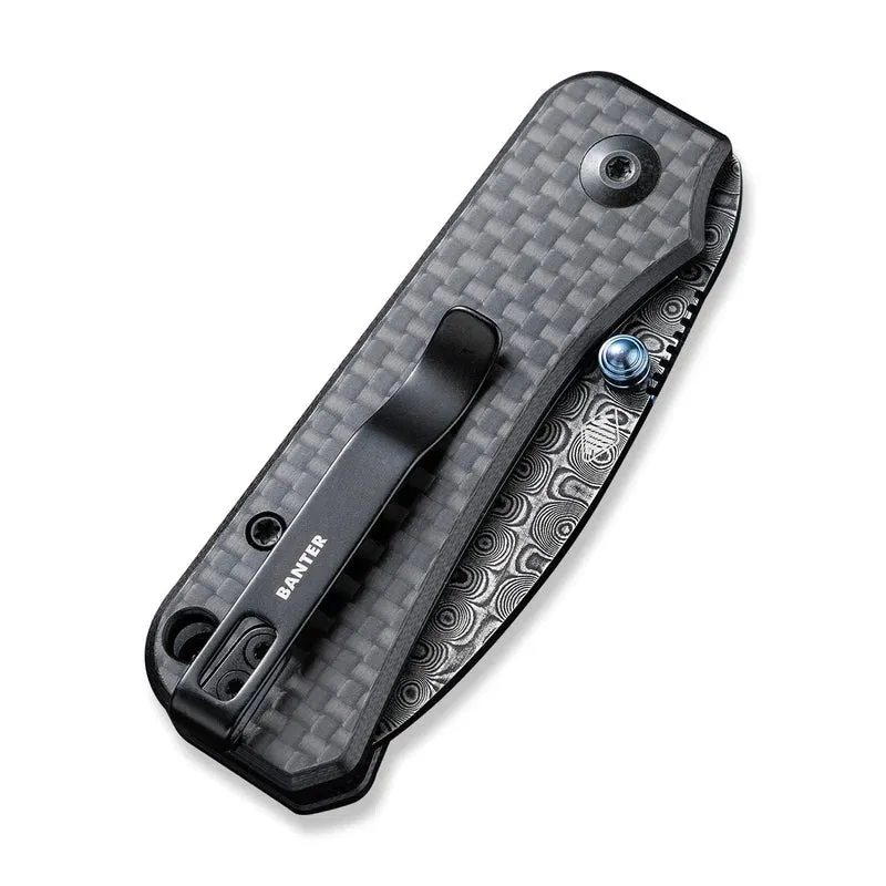CIVIVI Baby Banter Thumb Stub Knife Damascus Blade