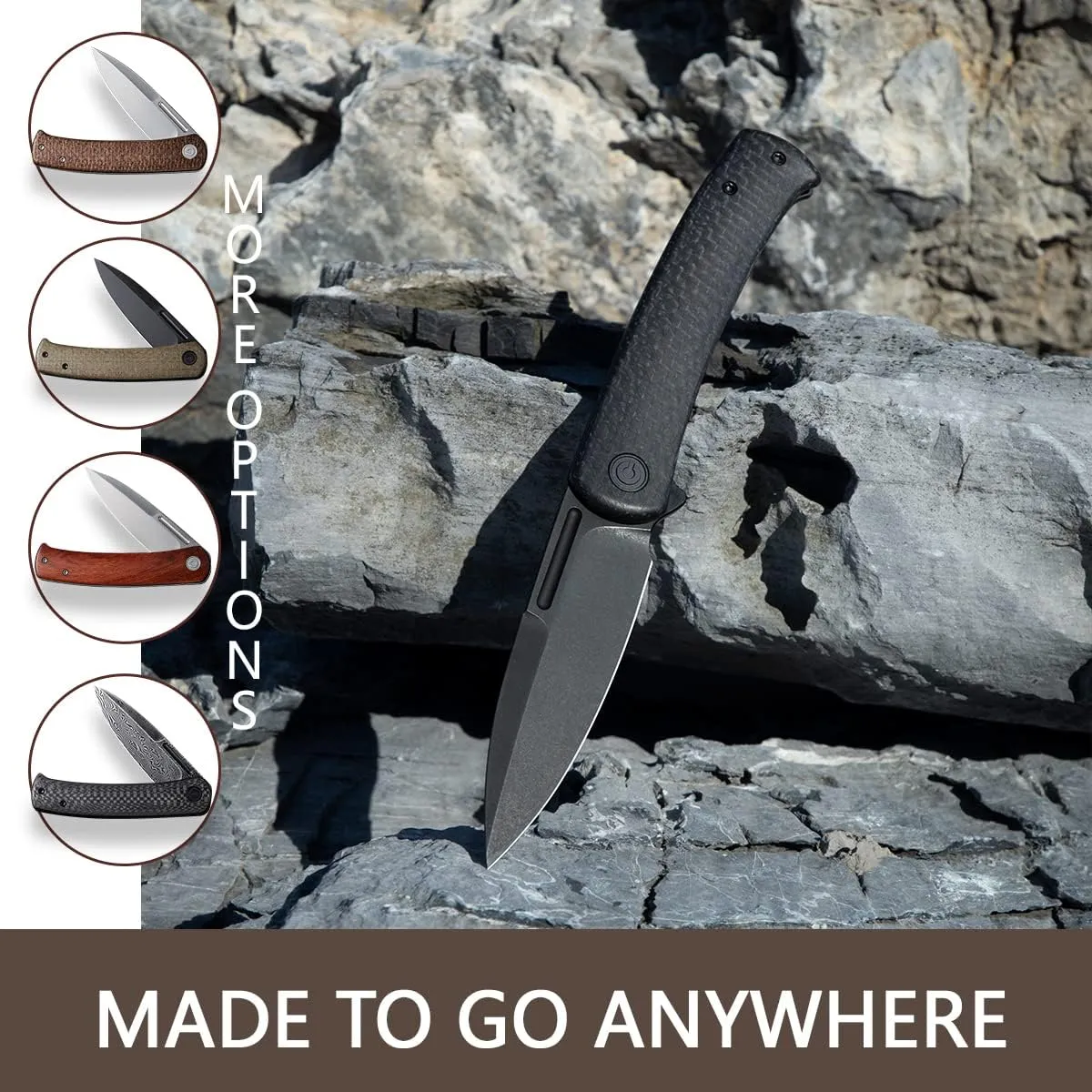 CIVIVI Cetos Folding Knife, 3.48-in 14C28N Blade Spear Point with Coarse Micarta Scale Flipper Knife Frame Lock, Pocket EDC Outdoor Knives for Camping, Hiking, Hunting C21025B-2