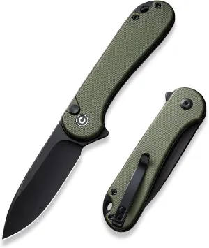 CIVIVI Elementum II Pocket Folding Knife, 2.96" Nitro-V Steel Blade G10 Handle Utility Knife with Deep Carry Pocket Clip for Camping Hiking Hunting C18062P-3
