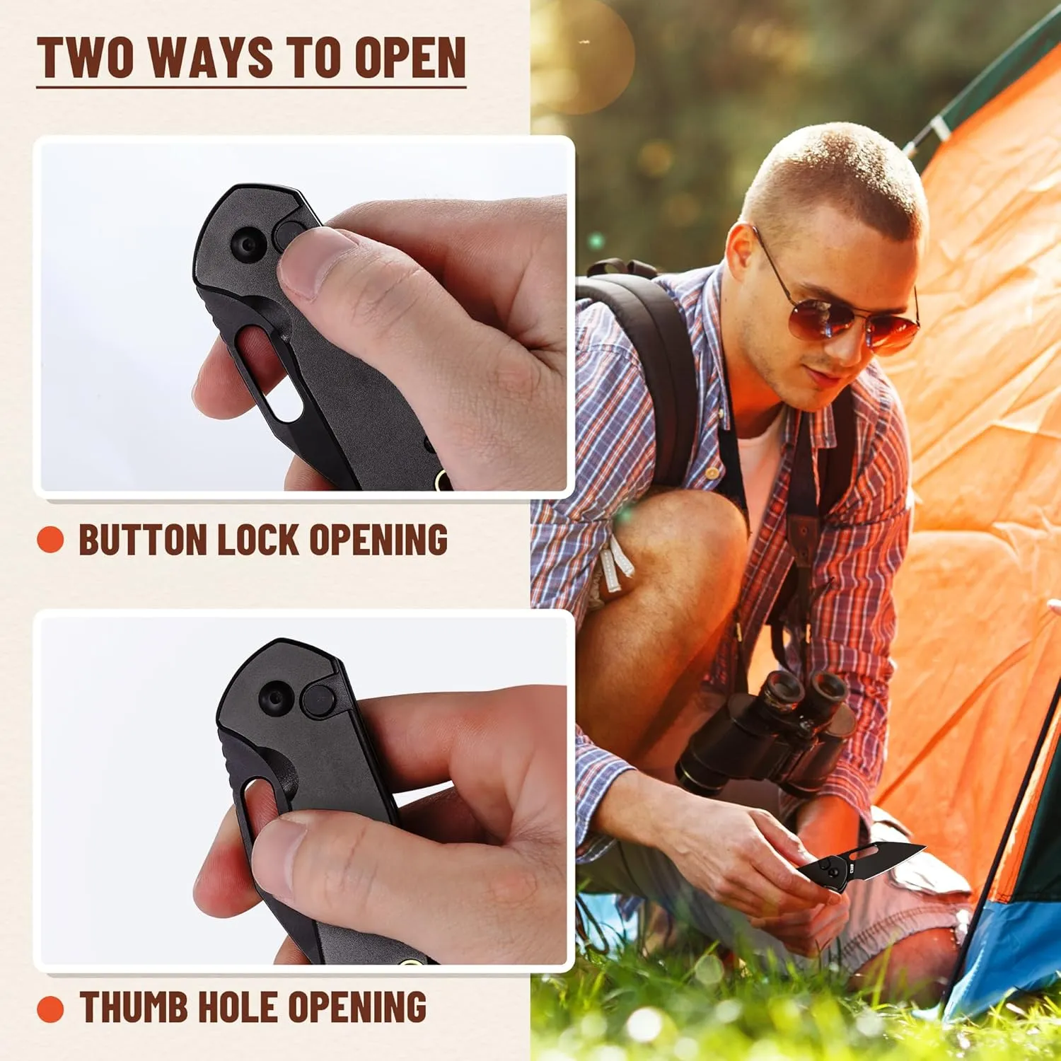 CJRB CUTLERY Mini Pyrite(J1933) Folding Pocket Knife,2.17" Black PVD AR-RPM9 Steel Blade and Black Handle Small EDC Knife with Pocket Clip for Work Outdoor Hiking Camping