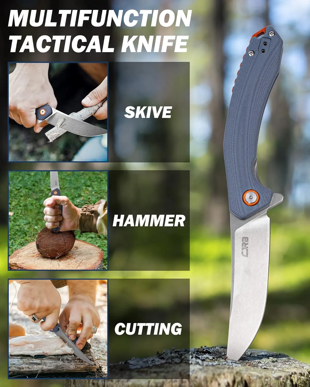 CJRB Folding Knife Gobi (J1906) AR-RPM9 Powder Steel G10 Handle EDC Knife Pocket Knife Blue