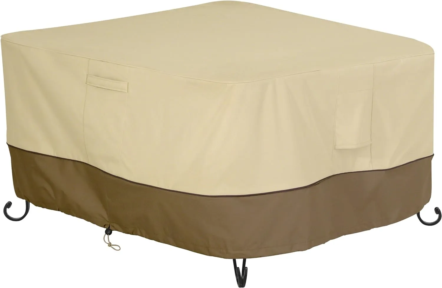 Classic Accessories Veranda Water-Resistant 42 Inch Square Fire Pit Table Cover, Outdoor Table Cover