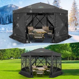 COBIZI 15x15ft Extra Large Pop-Up Gazebo Canopy Tent with Mosquito Netting, Spacious Easy Set-Up Screened Shelter, Durable Outdoor Pavilion with Ground Stakes, Perfect for Patio, Backyard, and Lawn