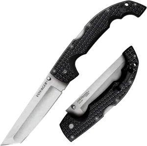 COLD STEEL XL Voyager 5.5" AUS10A Tanto Point Razor-Sharp Blade 6.75" Griv-Ex Handle Everyday Carry Tactical Folding Knife w/Tri-Ad Lock