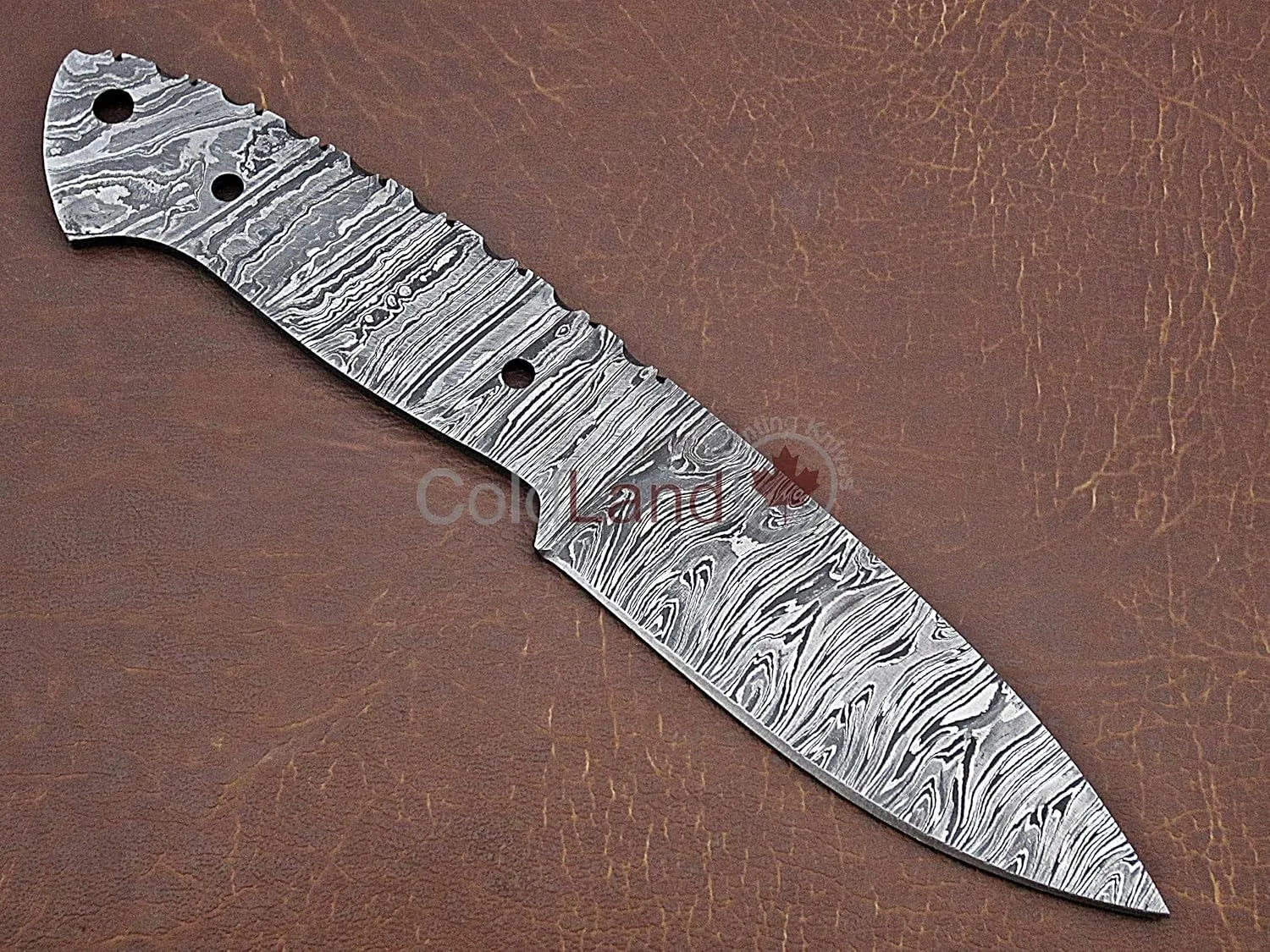 ColdLand |8.5" Hand Forged Damascus Steel Blank Blade for Tactical Combat Survival Camping Outdoor Bushcraft Hunting Knife Making Supplies NB08