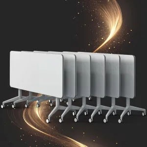 Conference Table, Folding Conference Room Tables Office Table Flip Top Mobile Meeting Training Table with Wheels, Seminar Boardroom Table for Home Office Classr ( 6 Pack 63 x 23.6 x 29.5 inch )