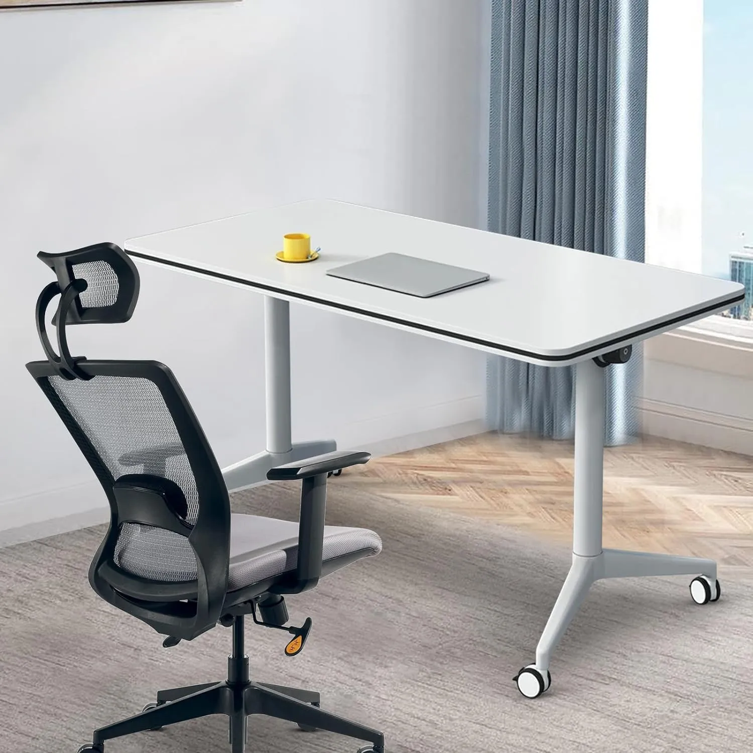 Conference Table, Folding Conference Room Tables Office Table Flip Top Mobile Meeting Training Table with Wheels, Seminar Boardroom Table for Home Office Classr ( 6 Pack 63 x 23.6 x 29.5 inch )