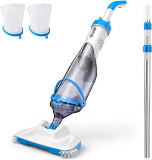 Consciot Handheld Pool Vacuum with Telescopic Pole, 18.5 GPM Suction, Up to 1-Hour Runtime – Cordless Cleaner for Pools, Spas & Hot Tubs, Includes 2-Pack Filter Bags