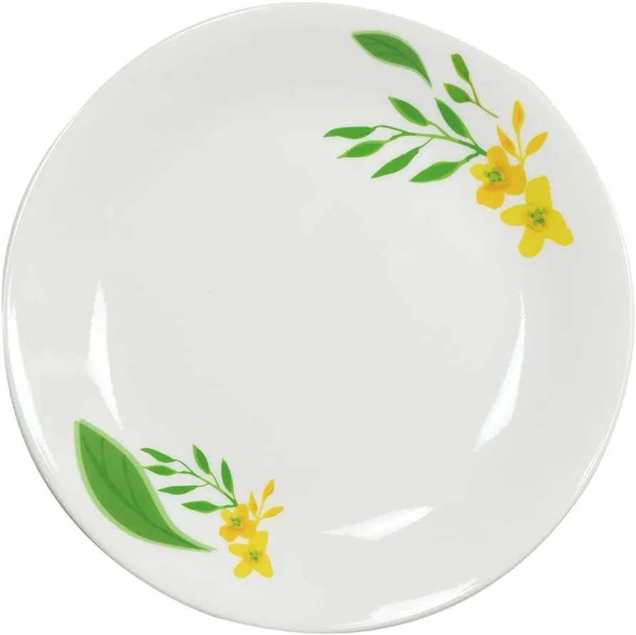 Corelle Medium Plate, Break-resistant, Lightweight, Microwave & Oven Safe, Noble Yellow Floral