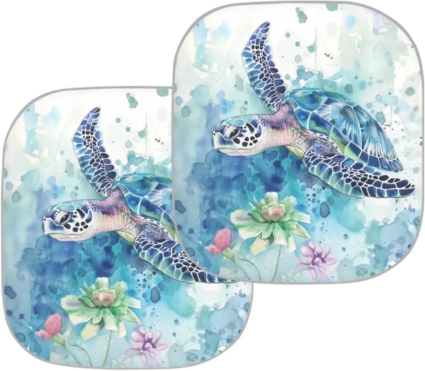 Cozeyat Boho Sea Turtle Windshield Sun Shade, Front Window Sun Shade for Car SUV Truck, Foldable UV Ray Reflector Visor Shield Cover