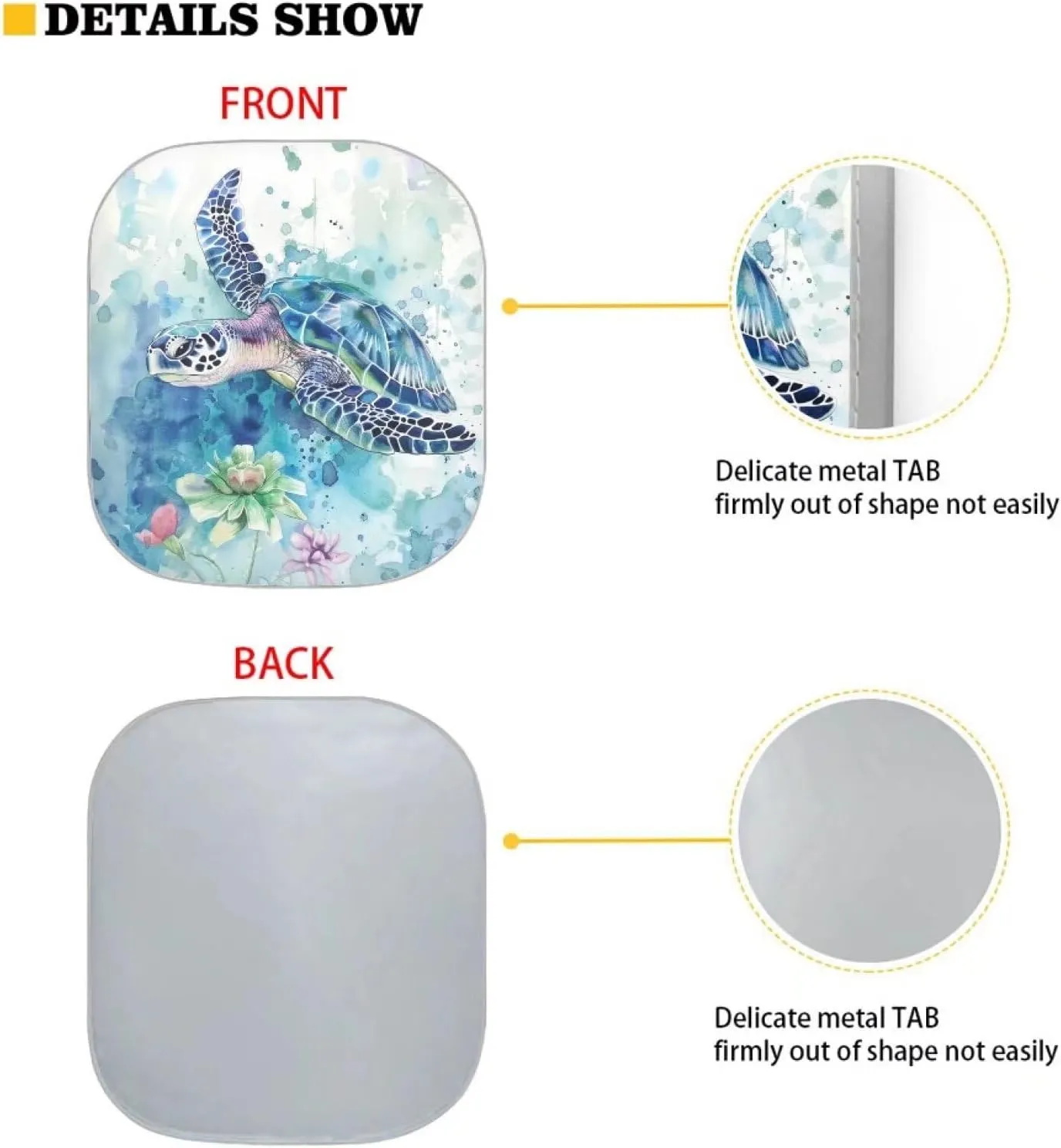 Cozeyat Boho Sea Turtle Windshield Sun Shade, Front Window Sun Shade for Car SUV Truck, Foldable UV Ray Reflector Visor Shield Cover