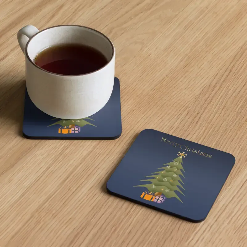 Cozy Christmas Tree Heat Resistant Hardboard Coasters