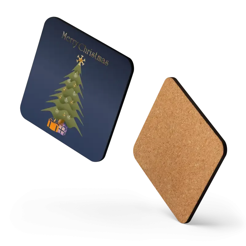 Cozy Christmas Tree Heat Resistant Hardboard Coasters