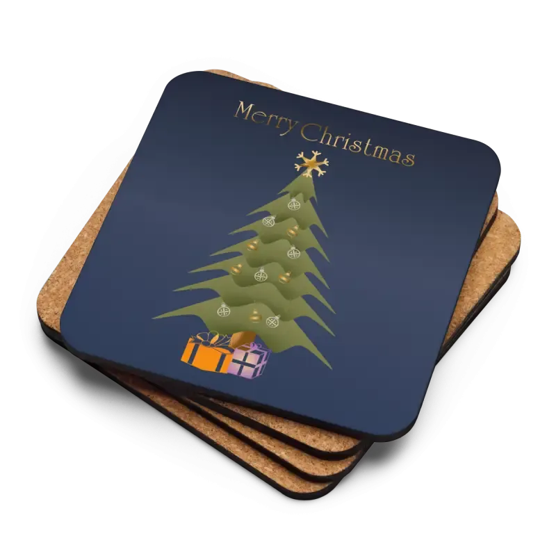 Cozy Christmas Tree Heat Resistant Hardboard Coasters