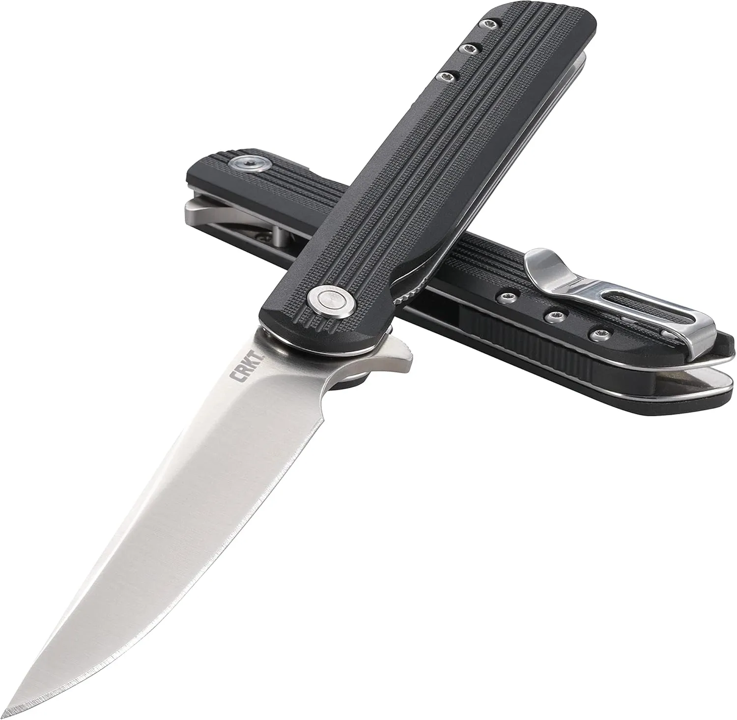 CRKT LCK   Large Folding Pocket Knife: Folder with Liner Lock, Plain Edge Drop Point Blade, Reinforced Nylon Handle with Pocket Clip 3810