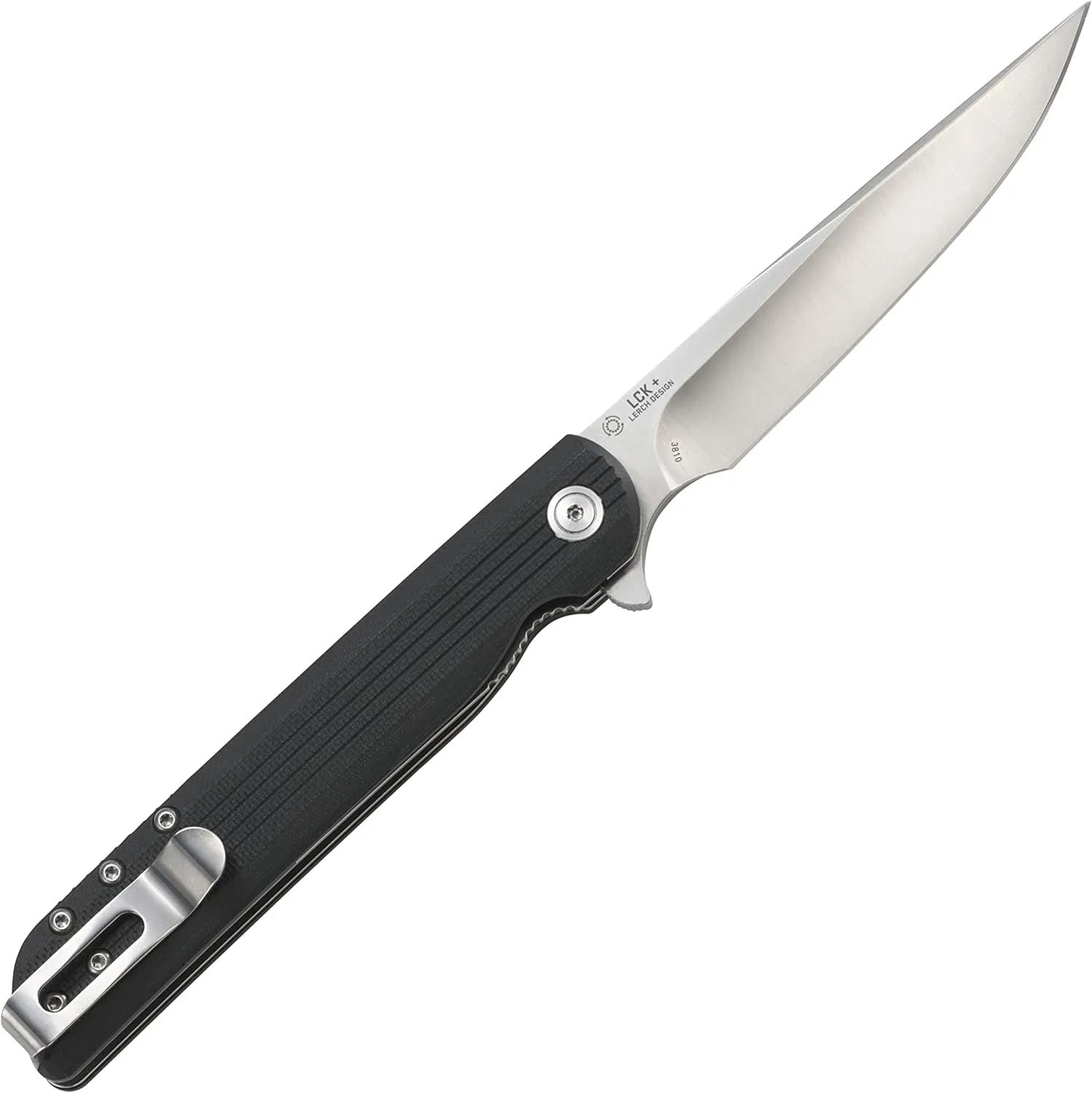 CRKT LCK   Large Folding Pocket Knife: Folder with Liner Lock, Plain Edge Drop Point Blade, Reinforced Nylon Handle with Pocket Clip 3810