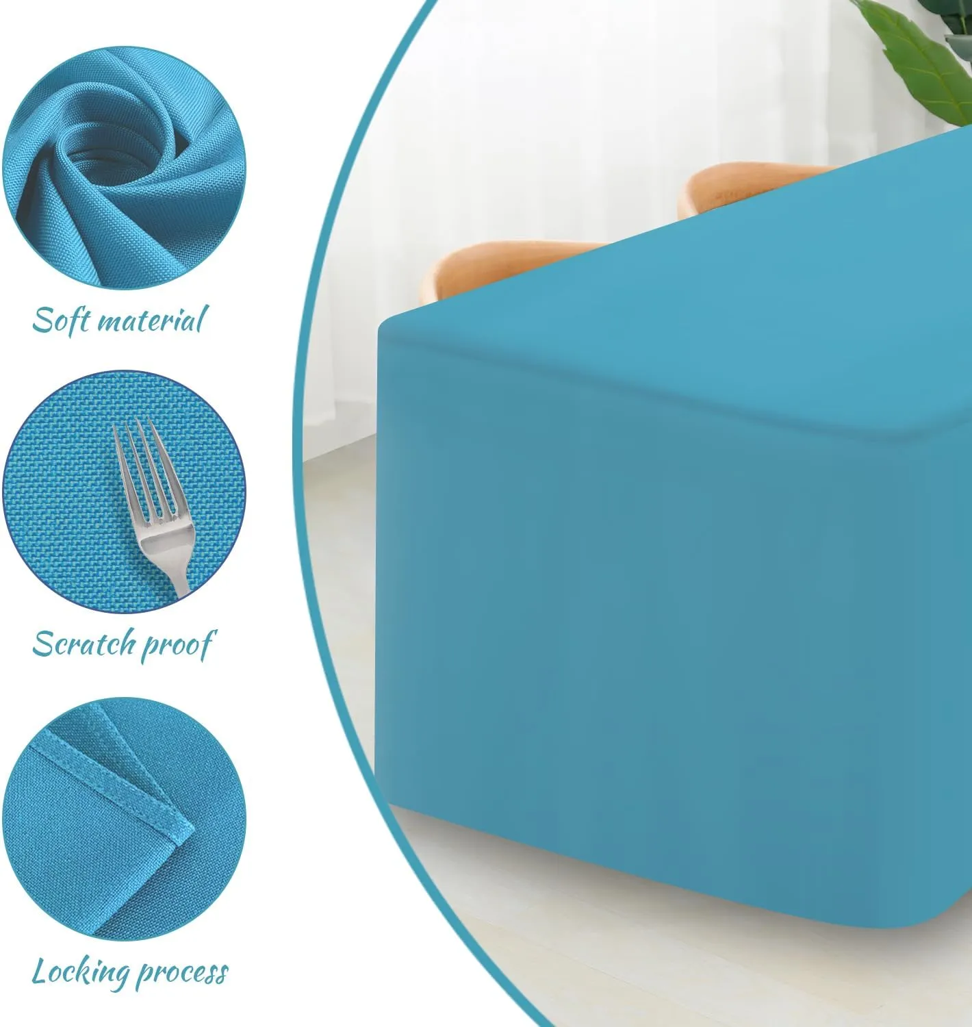 CXPSINC 2 Pack Fitted Table Clothes-96 x 30 Inch Rectangle Tablecloths for 8 Foot Tables, Washable Polyester 4FT Table Cover for Parties, Holiday Dinner, Wedding, Trade Show (Turquoise, 8FT | 2 Pack)