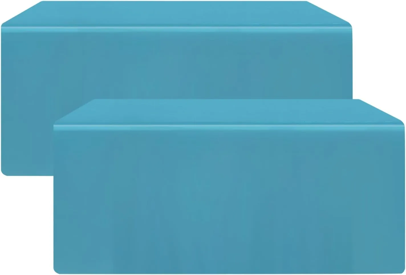 CXPSINC 2 Pack Fitted Table Clothes-96 x 30 Inch Rectangle Tablecloths for 8 Foot Tables, Washable Polyester 4FT Table Cover for Parties, Holiday Dinner, Wedding, Trade Show (Turquoise, 8FT | 2 Pack)