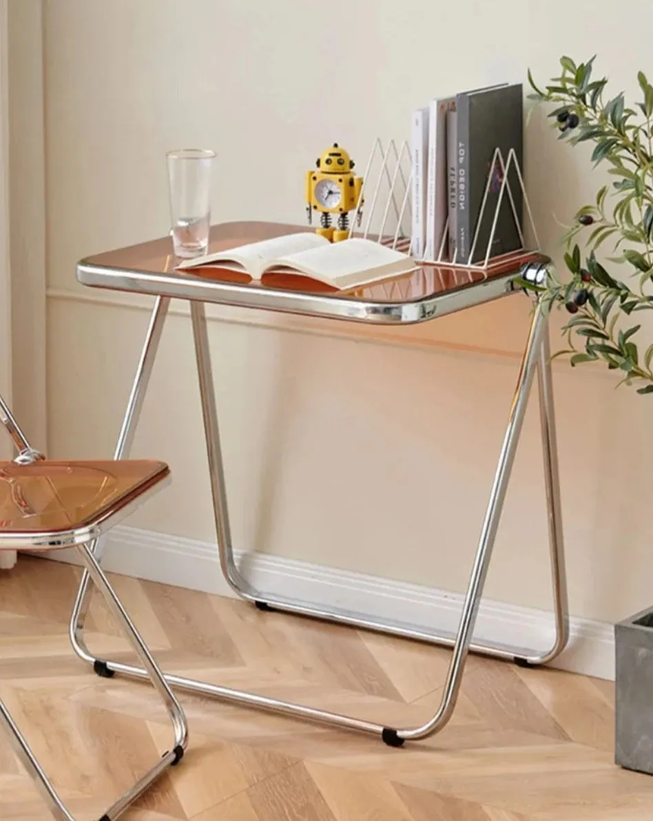 de homê Foldable Acrylic Transparent Medium Side Coffee Table