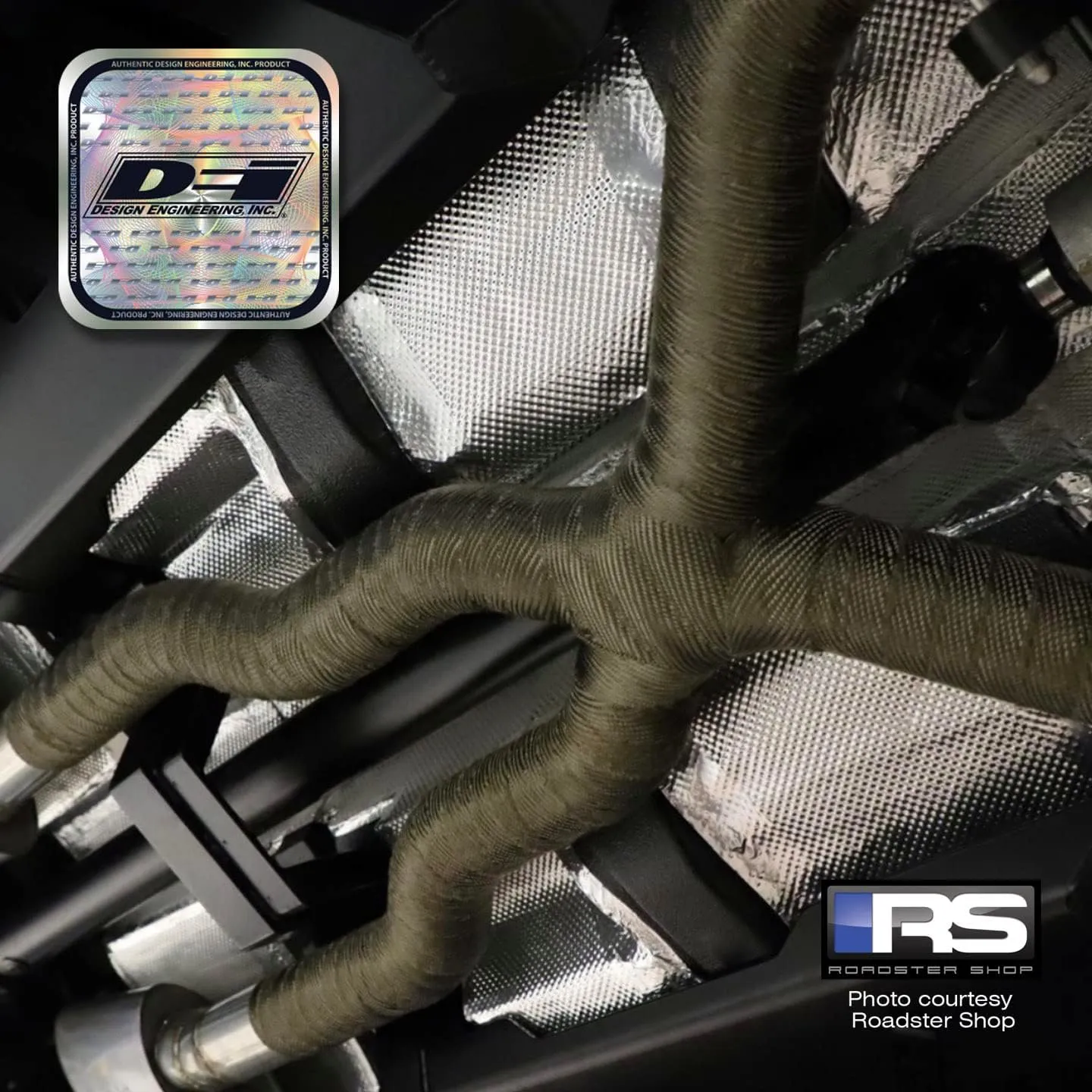 Design Engineering Titanium Exhaust Heat Wrap with Lava Rock Technology - 2" x 25' - Heat Wrap for Exhaust Pipes, Pliable Exhaust Wrap Tape, Withstands 1800°F Direct Heat & 2500°F Intermittent Heat
