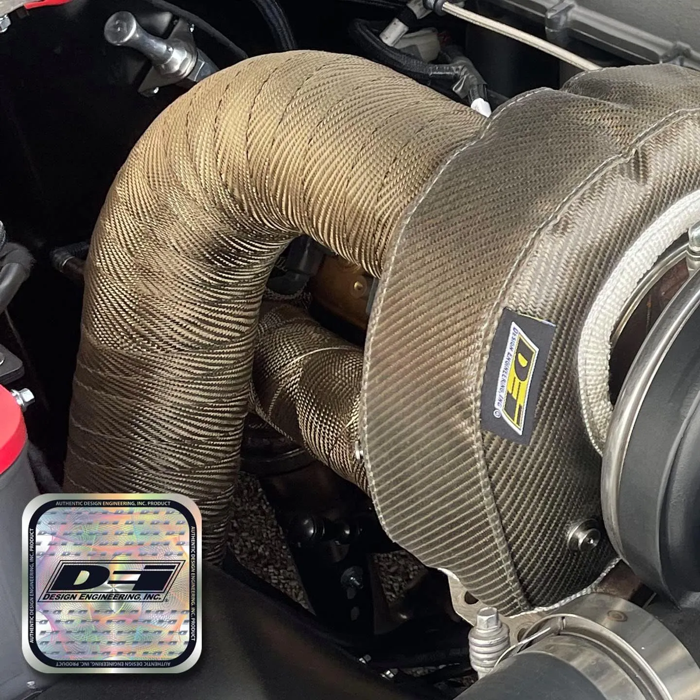 Design Engineering Titanium Exhaust Heat Wrap with Lava Rock Technology - 2" x 25' - Heat Wrap for Exhaust Pipes, Pliable Exhaust Wrap Tape, Withstands 1800°F Direct Heat & 2500°F Intermittent Heat